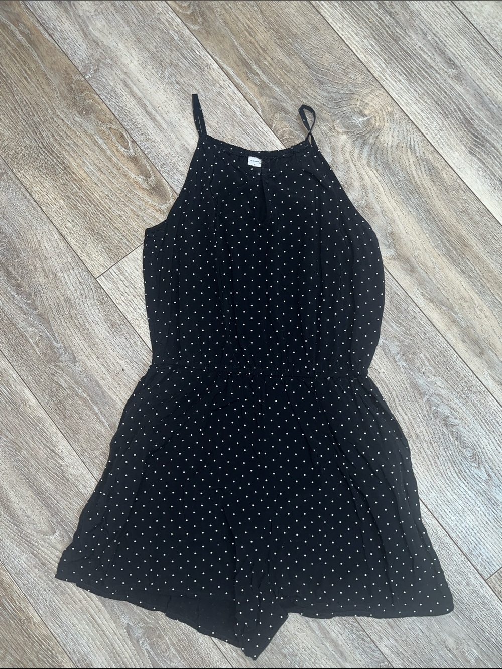 Old Navy Black Polka Dot Halter Romper